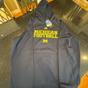 NWT - Adidas Navy Blue Michigan Football Hoodie